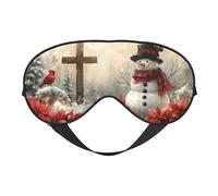 Nimbisense Christmas Snowmen Print Sleep Mask Breathable Soft Comfortable Eye Mask with Adjustable Strap for Travel Office Nap Shift Work