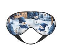 Nimbisense Christmas Snowmen Print Sleep Mask Breathable Soft Comfortable Eye Mask with Adjustable Strap for Travel Office Nap Shift Work