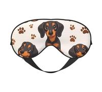 Nimbisense Cute Dachshund Print Sleep Mask Breathable Soft Comfortable Eye Mask with Adjustable Strap for Travel Office Nap Shift Work