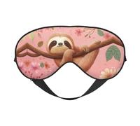 Nimbisense Cute Sloth Print Sleep Mask Breathable Soft Comfortable Eye Mask with Adjustable Strap for Travel Office Nap Shift Work