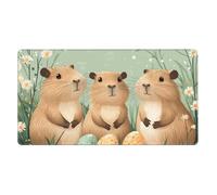 Nimbisense Easter Capybara Egg Print Large Mouse Pads 40 X 75 Cm, Non-Slip Rubber Base Computer Desk Mat For Work/Game/Office/Home