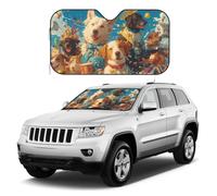 Nimbisense Fun At The Beaches Dog Print Car Windshield Sunshade Front Window Block Uv Rays Sun Shade Visor Protector For Car Sedan Truck Suv Accessories