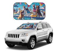Nimbisense Fun At The Beaches Dog Print Car Windshield Sunshade Front Window Block Uv Rays Sun Shade Visor Protector For Car Sedan Truck Suv Accessories