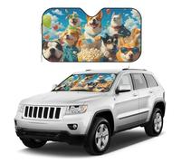 Nimbisense Fun At The Beaches Dog Print Car Windshield Sunshade Front Window Block Uv Rays Sun Shade Visor Protector For Car Sedan Truck Suv Accessories