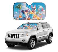 Nimbisense Fun At The Beaches Dog Print Car Windshield Sunshade Front Window Block Uv Rays Sun Shade Visor Protector For Car Sedan Truck Suv Accessories