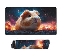 Nimbisense Galaxy Guinea Pig Print Large Mouse Pads 40 X 75 Cm, Non-Slip Rubber Base Computer Desk Mat For Work/Game/Office/Home