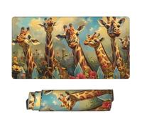 Nimbisense Giraffes Print Large Mouse Pads 40 X 75 Cm, Non-Slip Rubber Base Computer Desk Mat for Work/Game/Office/Home