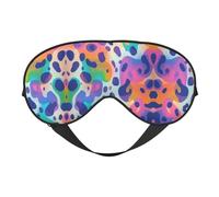 Nimbisense Leopard Rainbow Print Sleep Mask Breathable Soft Comfortable Eye Mask with Adjustable Strap for Travel Office Nap Shift Work