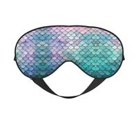Nimbisense Mermaid Scales Print Sleep Mask Breathable Soft Comfortable Eye Mask with Adjustable Strap for Travel Office Nap Shift Work
