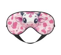 Nimbisense Pink Baby Cow Print Sleep Mask Breathable Soft Comfortable Eye Mask with Adjustable Strap for Travel Office Nap Shift Work