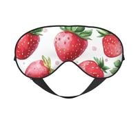 Nimbisense Strawberry Print Sleep Mask Breathable Soft Comfortable Eye Mask with Adjustable Strap for Travel Office Nap Shift Work