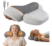 nimbleleap Pillow Massage Neck Hump - 3-in-1 Massager Pillow with Heat, Deep Tissue Relief & Neck Traction, Cervical Support & Hump Corrector for Women and Men, Memory Foam Support(Grey)
