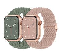 Nimblistic 2-Pack Braided Solo Loop for Apple Watch Ultra & All Series | Stretchy braided sport band, adjustable & breathable. for 38-49mm & SE1-3/Ultra1-4/Series 1-12