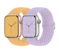 Nimblistic 2 Pack Stretchy Braided Solo Loop Compatible for Apple Watch Straps 42/44/45/46/49mm, Adjustable Sport Stretch Elastic Replacement Band for iWatch SE/Ultra2/Series 10 9 8 7 6 5 4 3 2 1