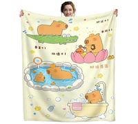 NimblusToy Capybara Blanket Throw, Anime Blanket, Soft Cozy Flannel Blankets for Crib Bed Couch Chair Four Seasons Living Room Travel Outdoor 150 x 100 cm(B)