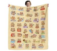 NimblusToy Capybara Blanket Throw, Anime Blanket, Soft Cozy Flannel Blankets for Crib Bed Couch Chair Four Seasons Living Room Travel Outdoor 150 x 100 cm(A)