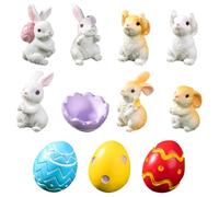 NimblusToy Rabbit Figures Set, 12PCS Easter Bunny Decorations, Mini Rabbit Ornaments, Easter Egg Fillers, Easter Decorations for Living Room, Office, Bookshelf, Bedroom