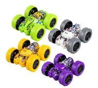 NimblusToy Racing Car Toy, 4 Pcs Pull Back Car, Mini Race Cars Set with 360°Rotating Stunt Feature, Friction Inertia Vehicles Push and Go Vehicle, Toy Birthday Gifts for Kids Boys