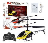 NimblusToy RC Helicopter, Remote Control Helicopter, 2 Channel RC Helicopter with LED Light, Indoor Radio Controlled Aircraft, One-Key Take-Off, RC Planes Ideal Festival Gifts - Yellow