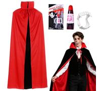 NimblusToy Vampire Costume Set, Halloween Vampire Cape, Vampire Fake Blood, Dracula’s Cape,for Halloween fancy dress parties and carnivals