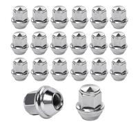 Nimblyne 20 Pcs Chrome Closed End M12 x 1.5 Lug Nuts: M12 x 1.5 One Piece Chrome Wheel Nuts Original Style Caps Closed Taper Seat Compatible with Most Ford Models
