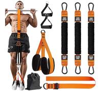 Nimblyne 225 Pound Pull-Up Aid Bands Adjustable: Pull-Up Aid Footrest Pedals, Pull-Up Resistance Bands, Foam Handle, Pull Up Band Beginners, for Gym and Home Training (Orange)