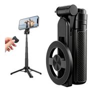 Nimblyne 4 in 1 Multifunctional Selfie Stick: 360° Rotation Magnetic Selfie Stick with Tripod & Remote Control, Magnetic 4-in-1 Mini Portable Selfie Stick Compatible with iPhone/Android (Black)
