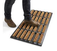 Nimbus Tuff Scrape Doormat Premium Heavy Duty Non Slip Indoor Outdoor Shoe Scraper Mat for Front Door Removes Grass Mud Dirt 100% Coir with Rubber Backing Patio All Weather Heavy Duty Door (40x60cm)