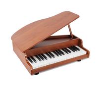 NimbusFit 37-Key Triangle Piano Style Walnut Wood Plug-in Digital Piano, Standard Tones, Smooth Key Response, with Music Stand & Key Stickers for Beginner Music Practice