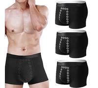 Nimedala 3 Pieces Men's Energetic Massage Magnetic Therapy Underwear-Energy Field Therapy Men's Underwear for Men (Black,XL)