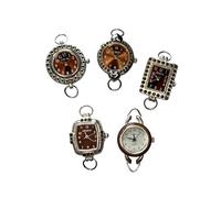 NIMI 5 Piece Colorful Vibrant Elegant Watch Face Set for Beading and Jewelry Making (Coffee)