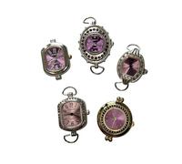 NIMI 5 Piece Elegant Metallic Bold and Sparkle Watch Face Set for Beading and Jewelry Making (Lilac)