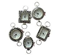 NIMI 5-Piece New Silver Case with White Watch Face Set for Beading and Jewelry Making (#2)