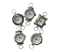 NIMI 5-Piece New Silver Case with White Watch Face Set for Beading and Jewelry Making (#3)