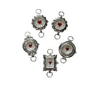 NIMI 5 Piece Printed & Pearl Watch Face Set for Beading and Jewelry Making (Heart)