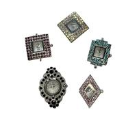 NIMI 5 Piece Rhinestone Shiny Elegant Watch Face Set for Beading and Jewelry Making (Mix)