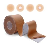 Nimiah Boob Lift Tape Kit - Invisible Boobytape for Breast Lifting with 2 Pairs Reusable Silicone Nipple Covers Beige