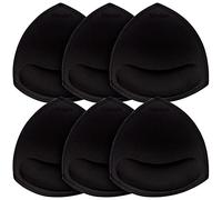 Nimiah Bra Pads Inserts Women's Comfy Breast Cup Inserts 3 Pair in Set for A&B Cup, Black, S/M