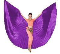 Nimiman Women Egyptian Professional Belly Dance Costume Wings with Sticks Angle Wing for Halloween, Purple, One Size