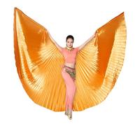 Nimiman Women Egyptian Professional Belly Dance Costume Wings with Sticks (Orange)