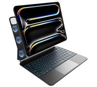 nimin Keyboard Case for iPad Pro 13 inch 2024 (M4),Multi-Touch Trackpad, Magnetic Attach, 7-Color Backlight, Auto Sleep/Wake, Obsidian Black