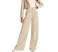 NIMIN Wide Leg Pants for Women High Waisted Business Casual Pants Work Pants Loose Flowy Summer Beach Pants with Pockets, Apricot, M