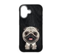 Nimmy Big Eye Cute Pet Pug Dog Case with MagSafe for iPhone 17 6.3" Black Grey
