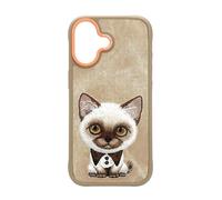 Nimmy Big Eye Cute Pet Siamese Cat Case with MagSF for iPhone 17 Brown Orange