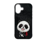 Nimmy Big Eye Cute Pet Travel Panda Case with MagSF for iPhone 17 Black Grey