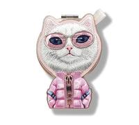 Nimmy Cool & Cute 2.0 White Rich & Beauty Cat Embroidery Magnetic Stand with Magnet Pink - N-KM-BSZJ-04