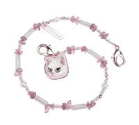 NIMMY Friends Big Eye Cute Pet White Cat Mobile Phone Chain Bag Charm Crystal Bracelet Pink - N-CXMC-SL-04