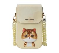 NIMMY Friends Crossbody Kitten Bag Mobile Phone Bag Shoulder Bag (Yellow) Cat