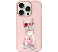 Nimmy Friends Glasses Cool Cat Case for iPhone 16 Pro 6.3" Pink - N-YJ-iP16-Pro-04