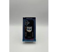 Nimmy Friends Nimmy Glass Cool Cat Face Case with Detachable MagSafe Grip Stand for iPhone 17 6.3" Black Blue - N-YJKM-CXZJ-IP17-03